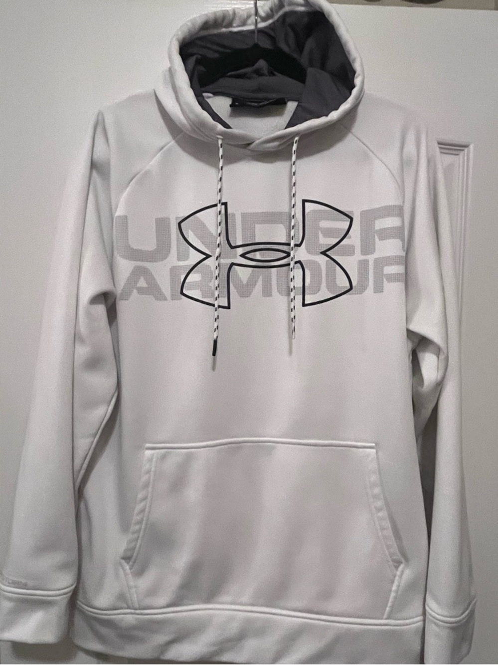 Under Armour Storm Adult Unisex Med White Fleece Pullover Hoodie